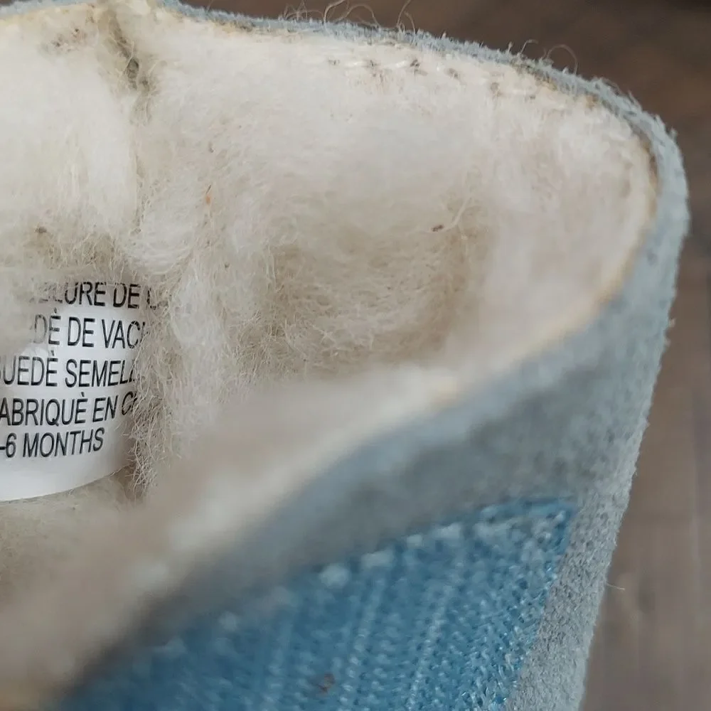 EMU Australia Light Blue Suede Wool Lined Baby Boots 0-6 Months